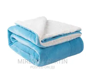 6*6 Fleece 2 in 1 Sherpa, Plush Blanket- Sky Blue