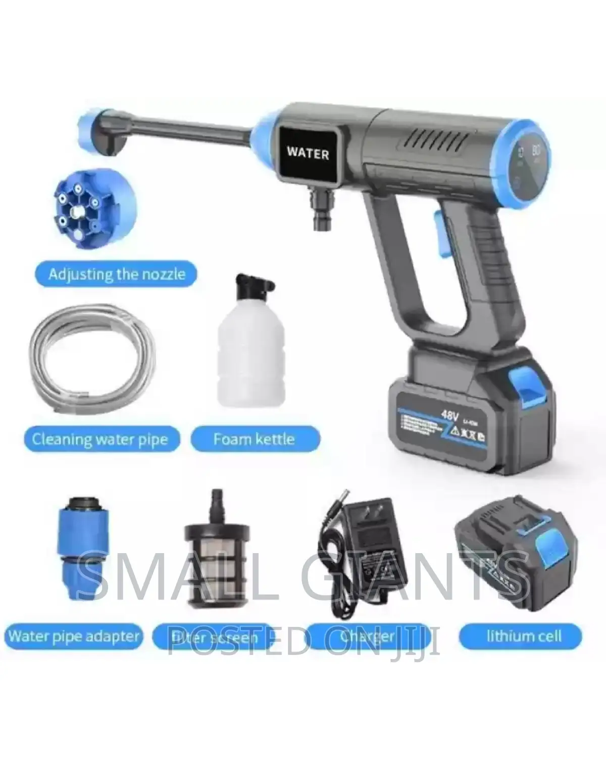 48V Portable 6 in 1 Nozzle Pressure Washer