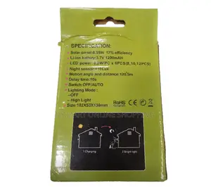 Solar Powered Led Wall Light - Night Sensor