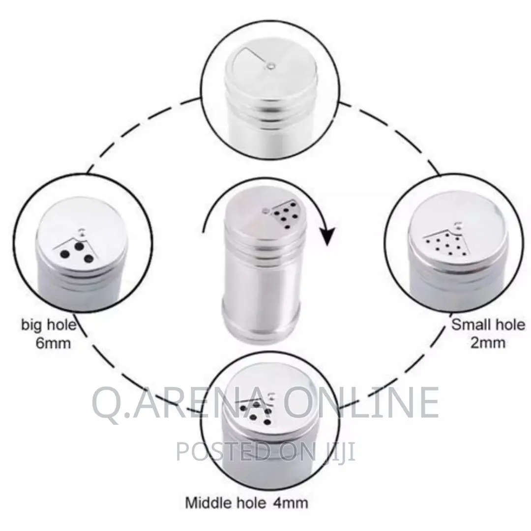 2 Pieces Stainless Steel Salt Pepper Spices Shakers