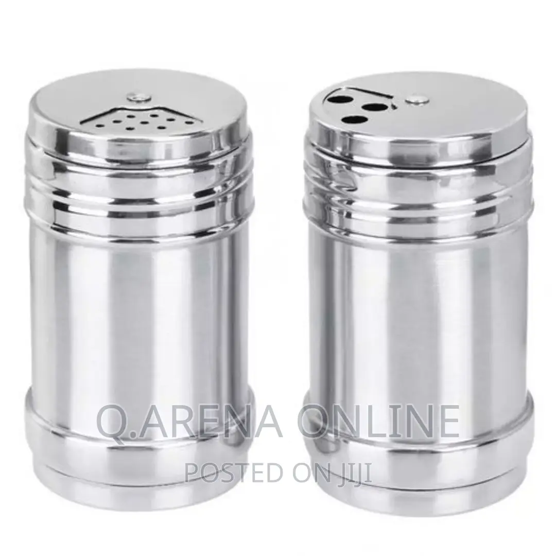 2 Pieces Stainless Steel Salt Pepper Spices Shakers