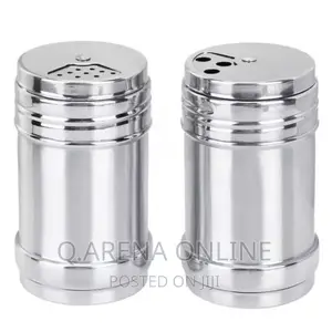 2 Pieces Stainless Steel Salt Pepper Spices Shakers
