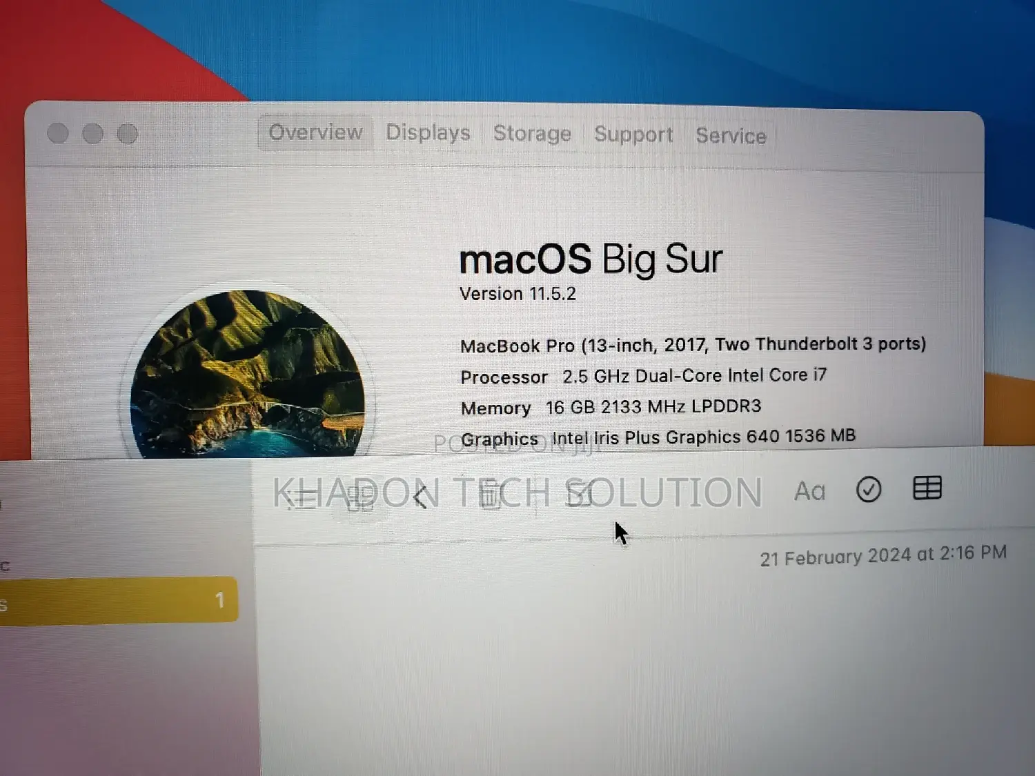 Laptop Apple MacBook Pro 2017 16GB Intel Core I7 SSD 256GB