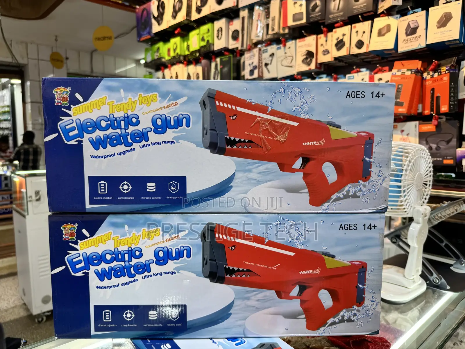 Kids Electric Water Gun (Shark Water Blaster Toy 32ft Spray)