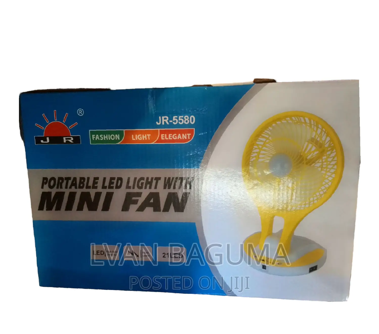 Portable Rechargable Mini Fan With a LED Light - Table Fan