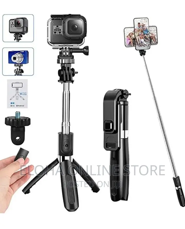 Bluetooth Selfie Stick and Tripod Stand With Wireless Remote