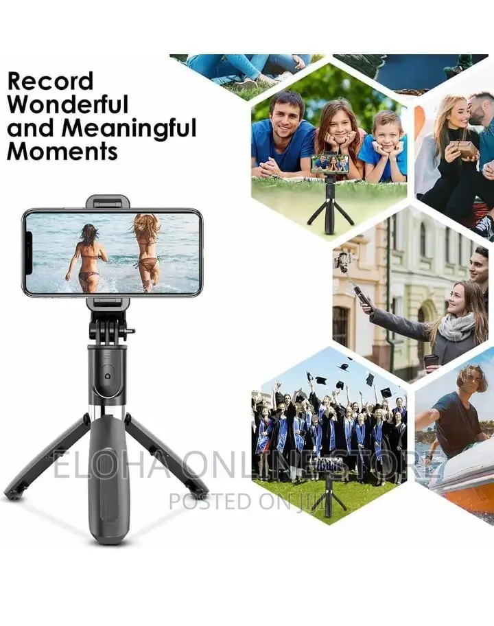 Bluetooth Selfie Stick and Tripod Stand With Wireless Remote