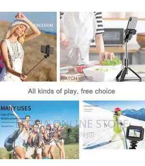 Bluetooth Selfie Stick and Tripod Stand With Wireless Remote