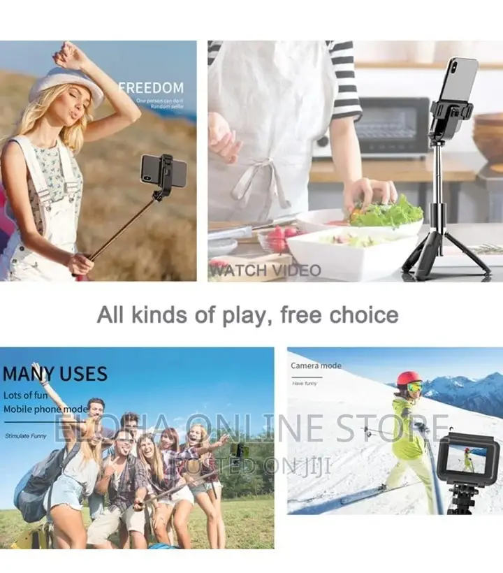 Bluetooth Selfie Stick and Tripod Stand With Wireless Remote