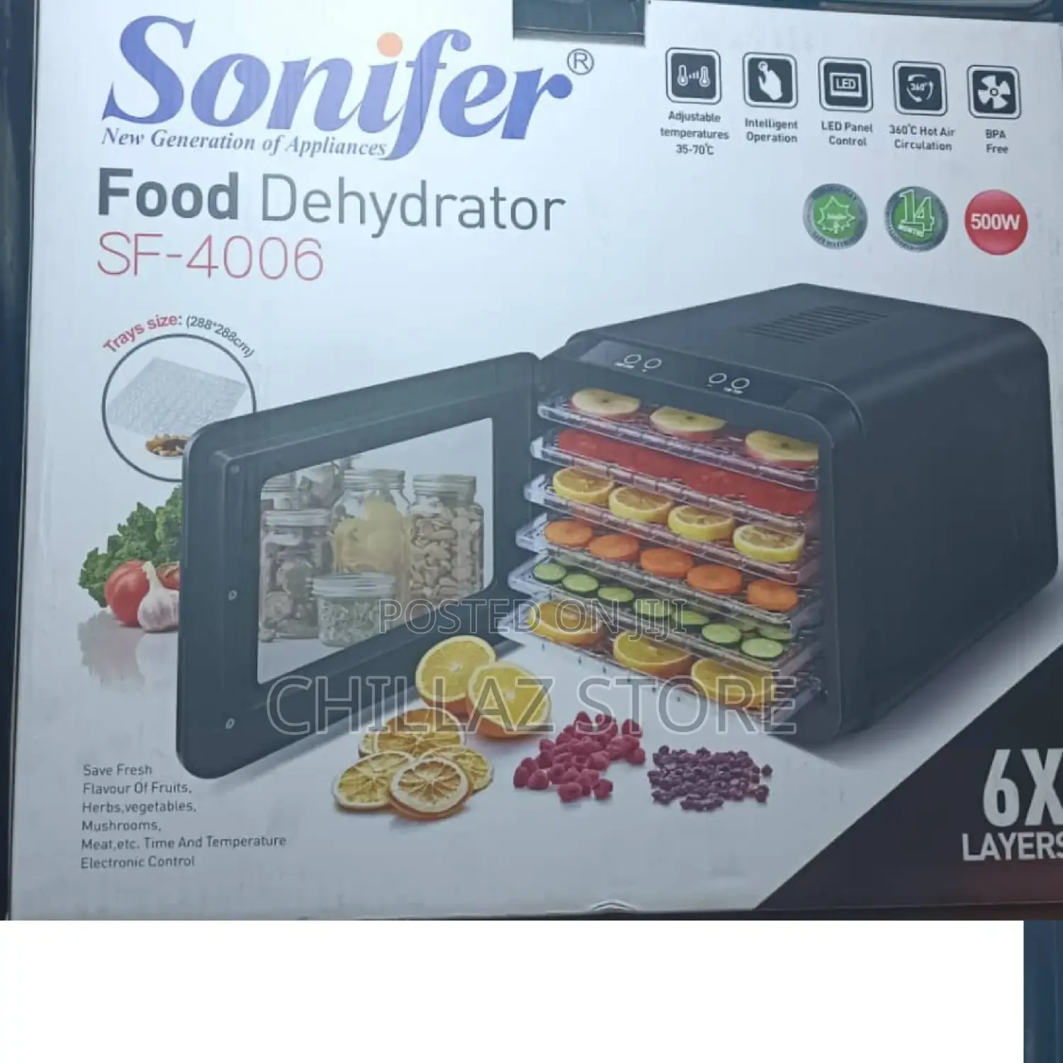 Sonifer Food Dehydrator SF-4006-500W.