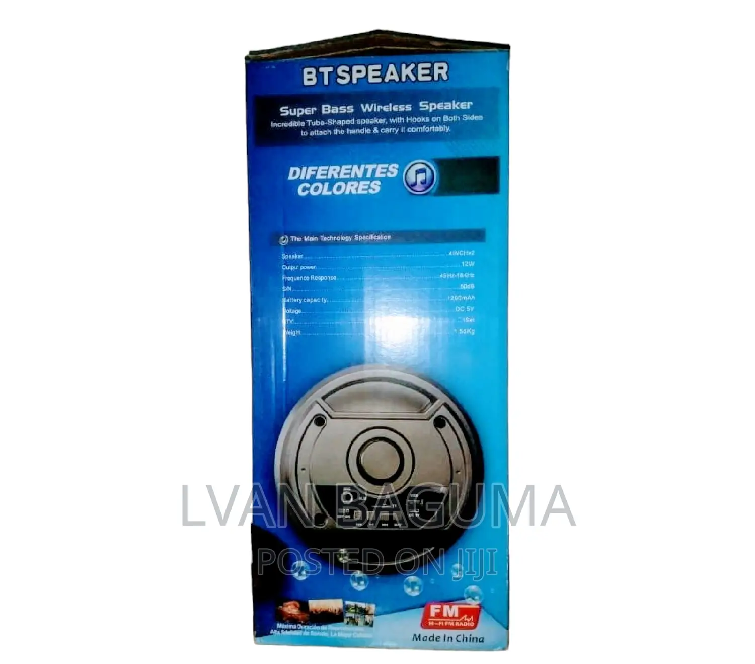 Tube Shaped Portable Bluetooth Speaker - Size 16 X 7 Inches.