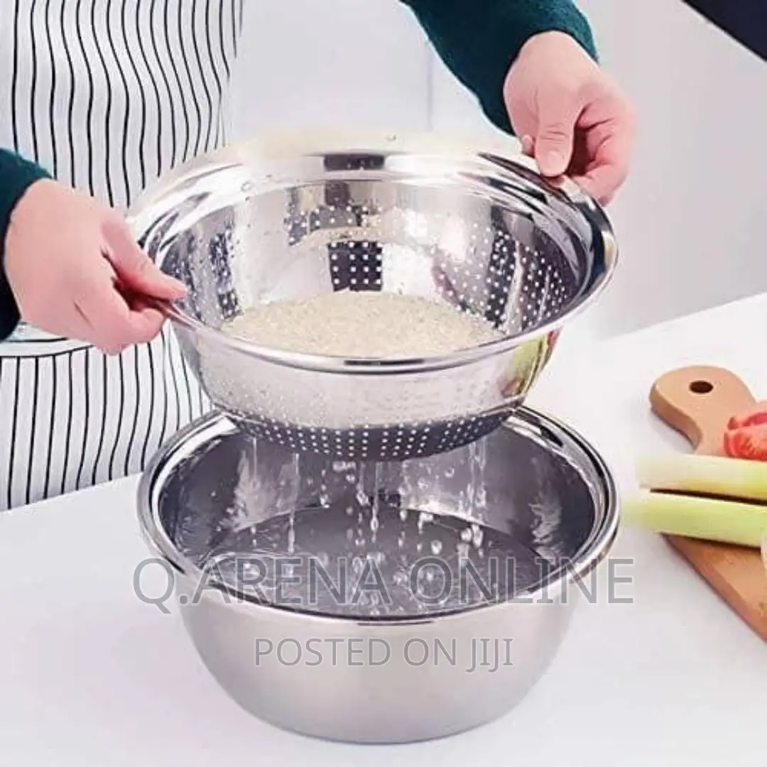 Stainless Steel Rice, Vegetable Washing Strainer Colander