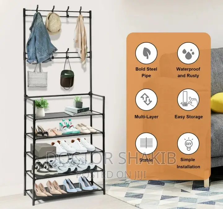 Multifunction 4-tier Entryway Coat Shoe Rack Organizer