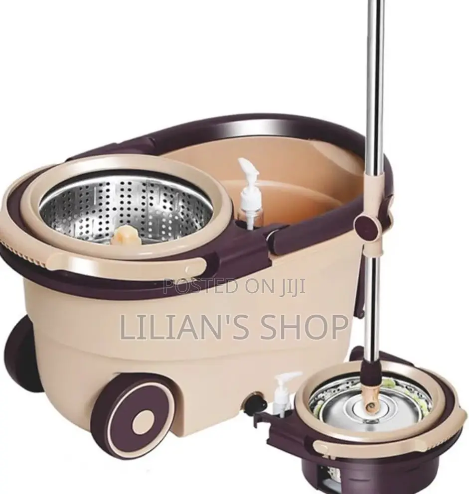 360 Detachable Mop Bucket Set,Wheels Spin Head Mopper