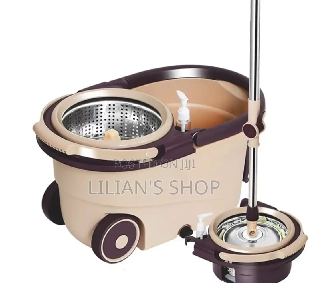 360 Detachable Mop Bucket Set,Wheels Spin Head Mopper