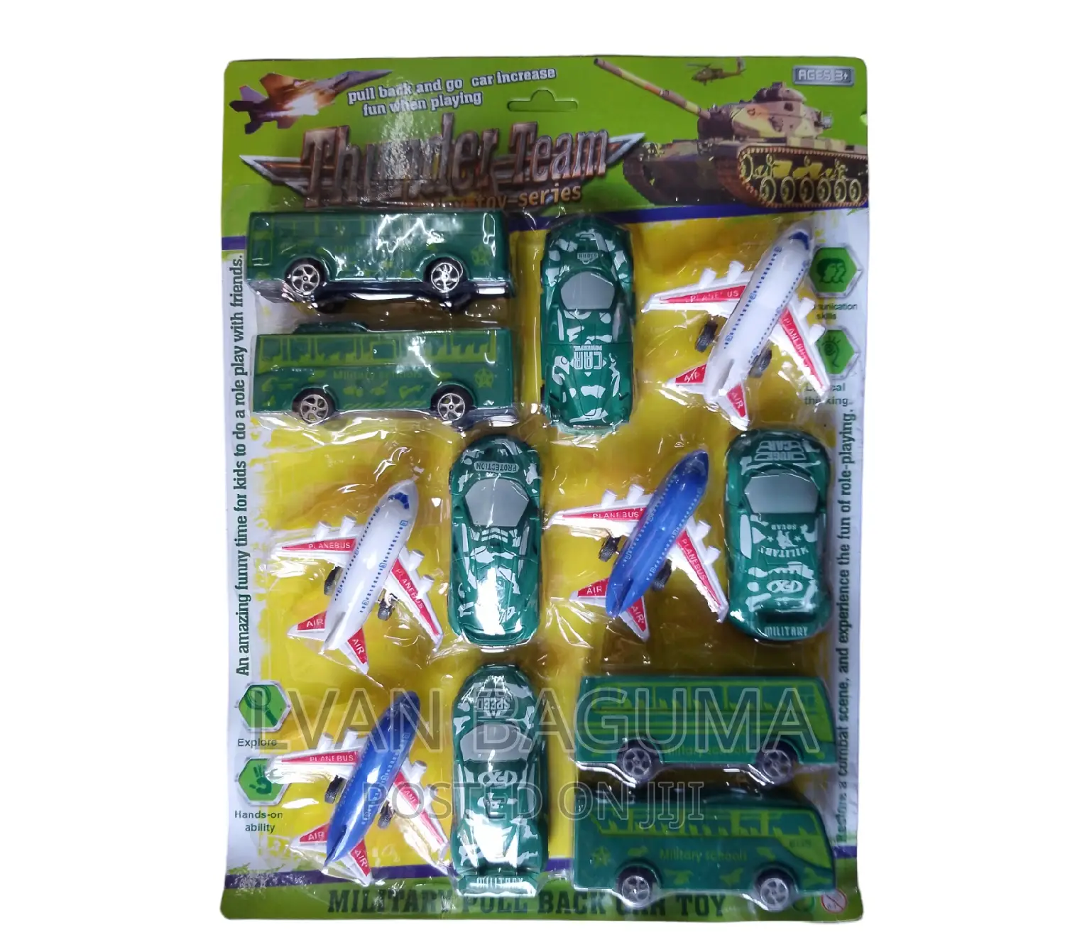 Military Vehicles Play Set Toys for Kids - 12 Toys in a Pack