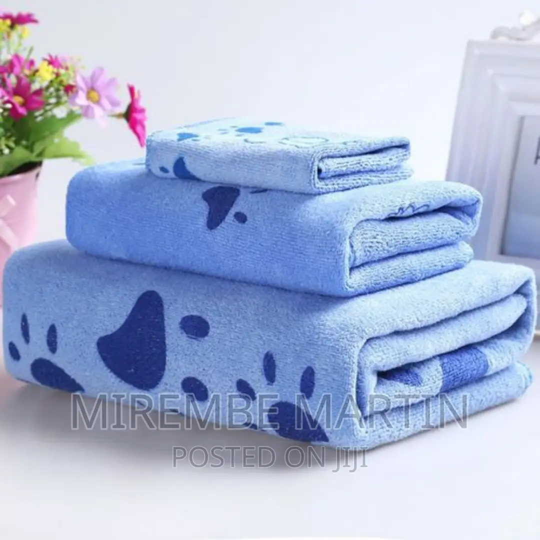 Fashion 3pc Soft Absorbent Kids Towels – Blue