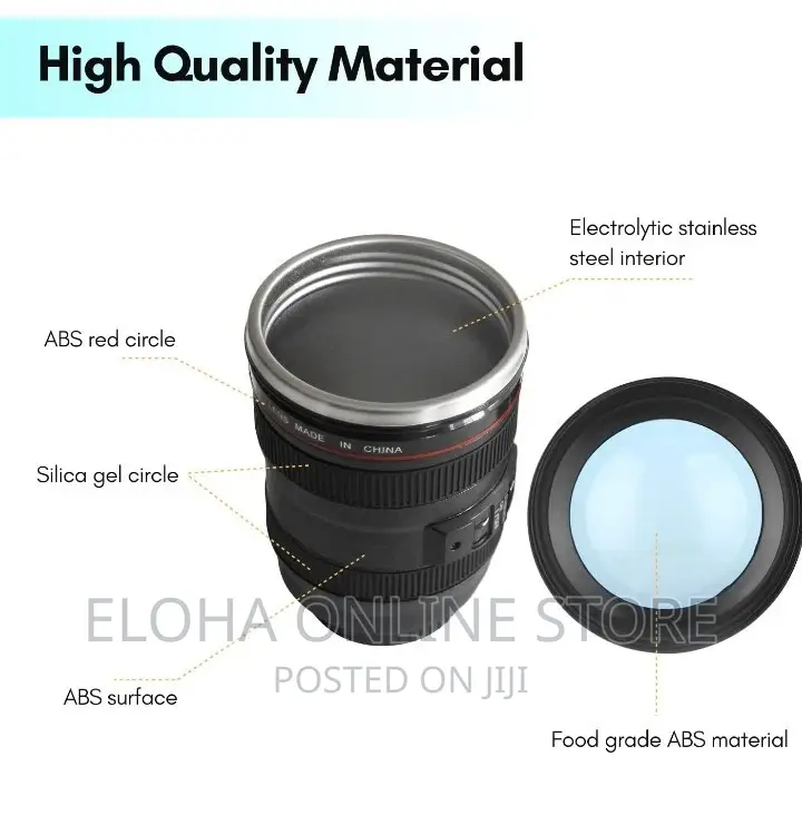 Stainless Steel Camera Lens Mugs