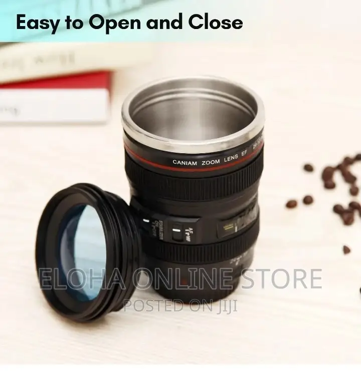 Stainless Steel Camera Lens Mugs
