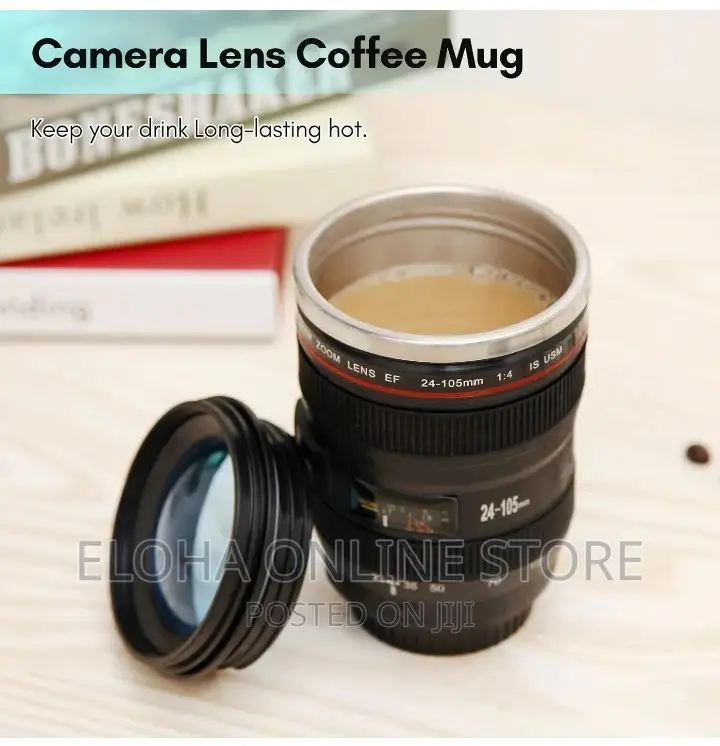 Stainless Steel Camera Lens Mugs