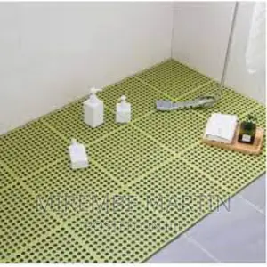 4pcs Interlocking Non Slip Bathroom Floor Tiles Rubber