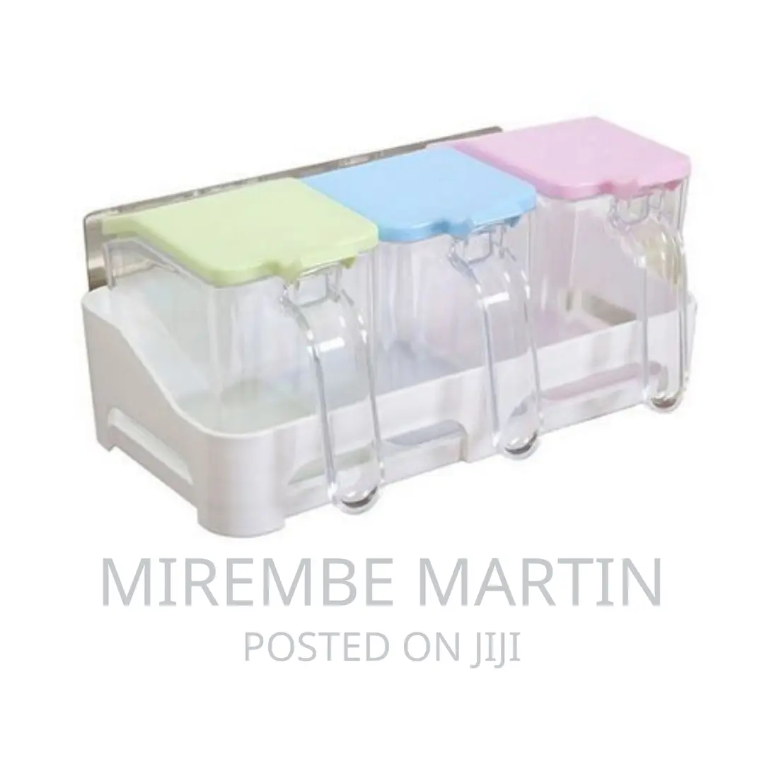 3 Piece Wall-Mounted Plastic Sugar/Spice Storage Organizer