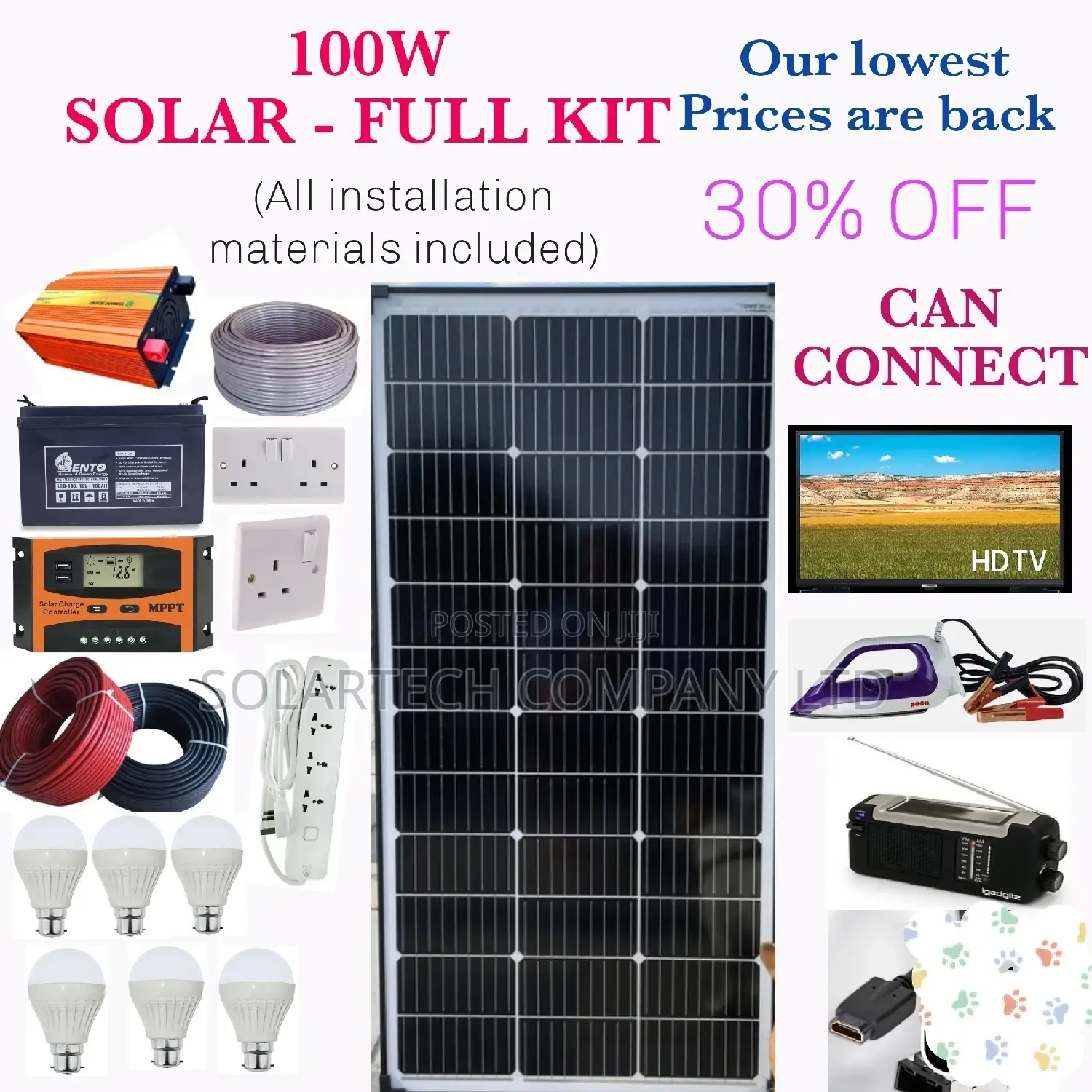 100w Solar Energy System Full Kit
