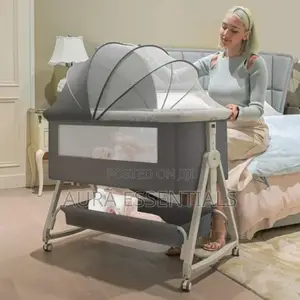 Aluminum Alloy Baby Bed Foldable Bedside Crib