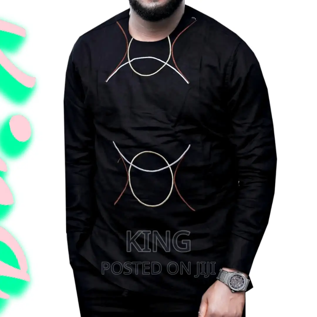 Ankara Shirt. African Wear. Black