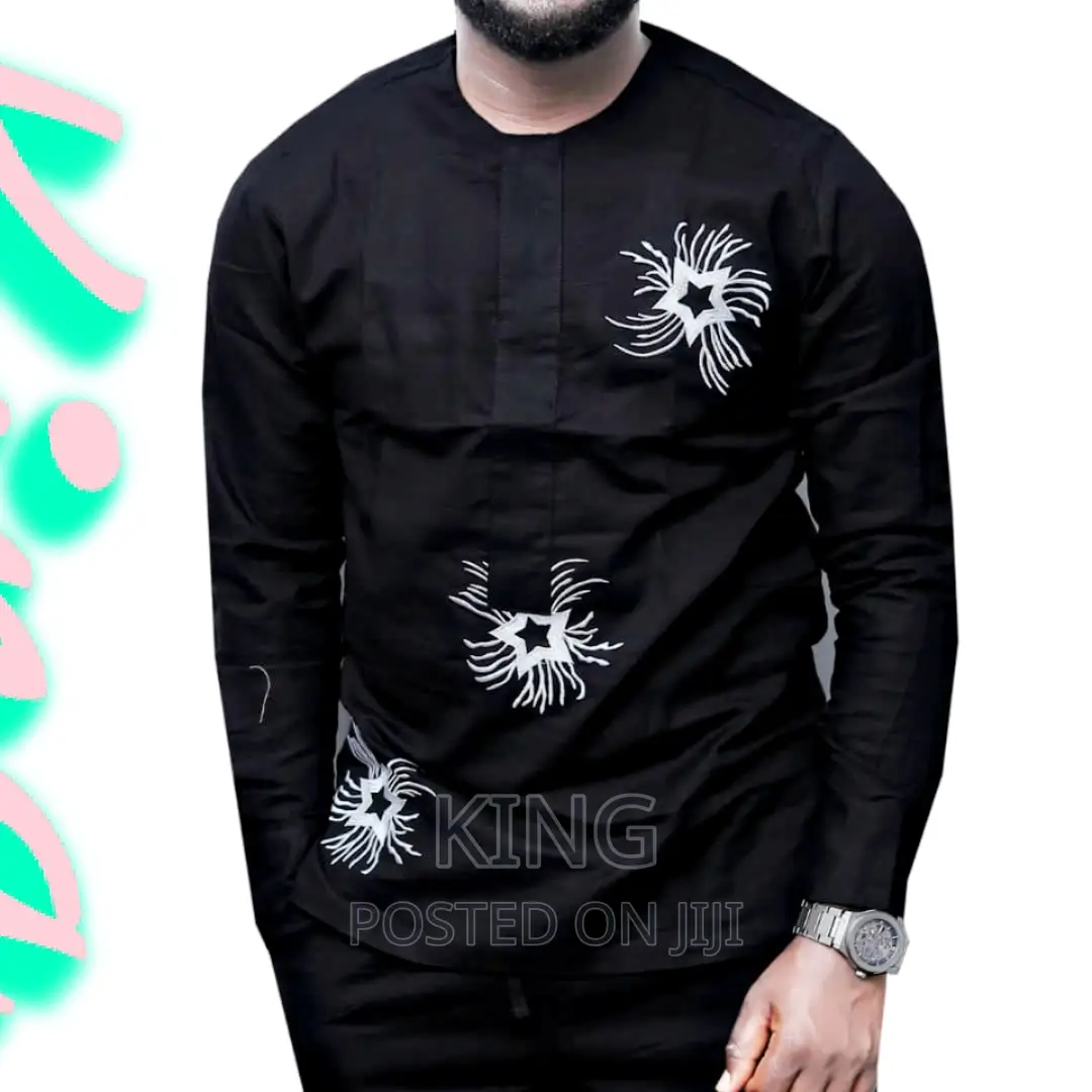 Ankara Shirt. African Wear. Black