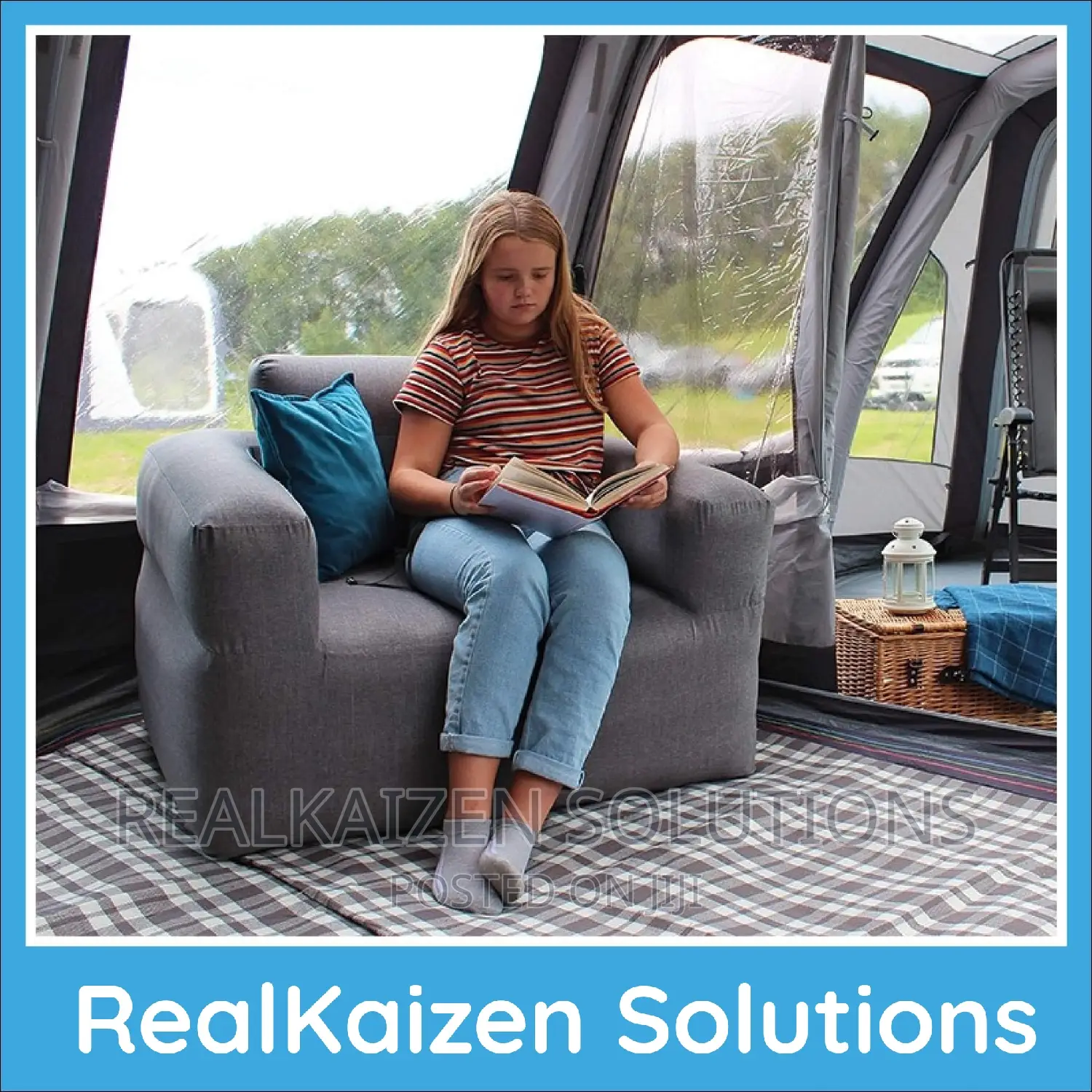 UK OUTDOOR REVOLUTION Campeze Inflatable Grey Arm Chair