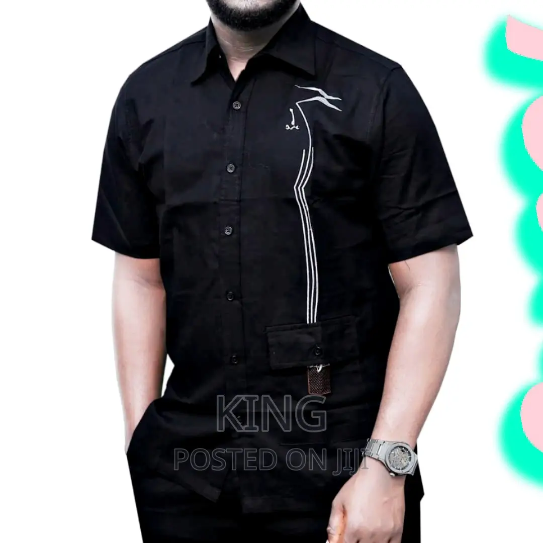 Black Kitengi Shirt. Particular