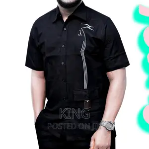 Black Kitengi Shirt. Particular