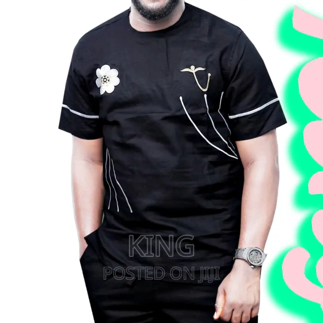 Black Kitengi Shirt. Particular