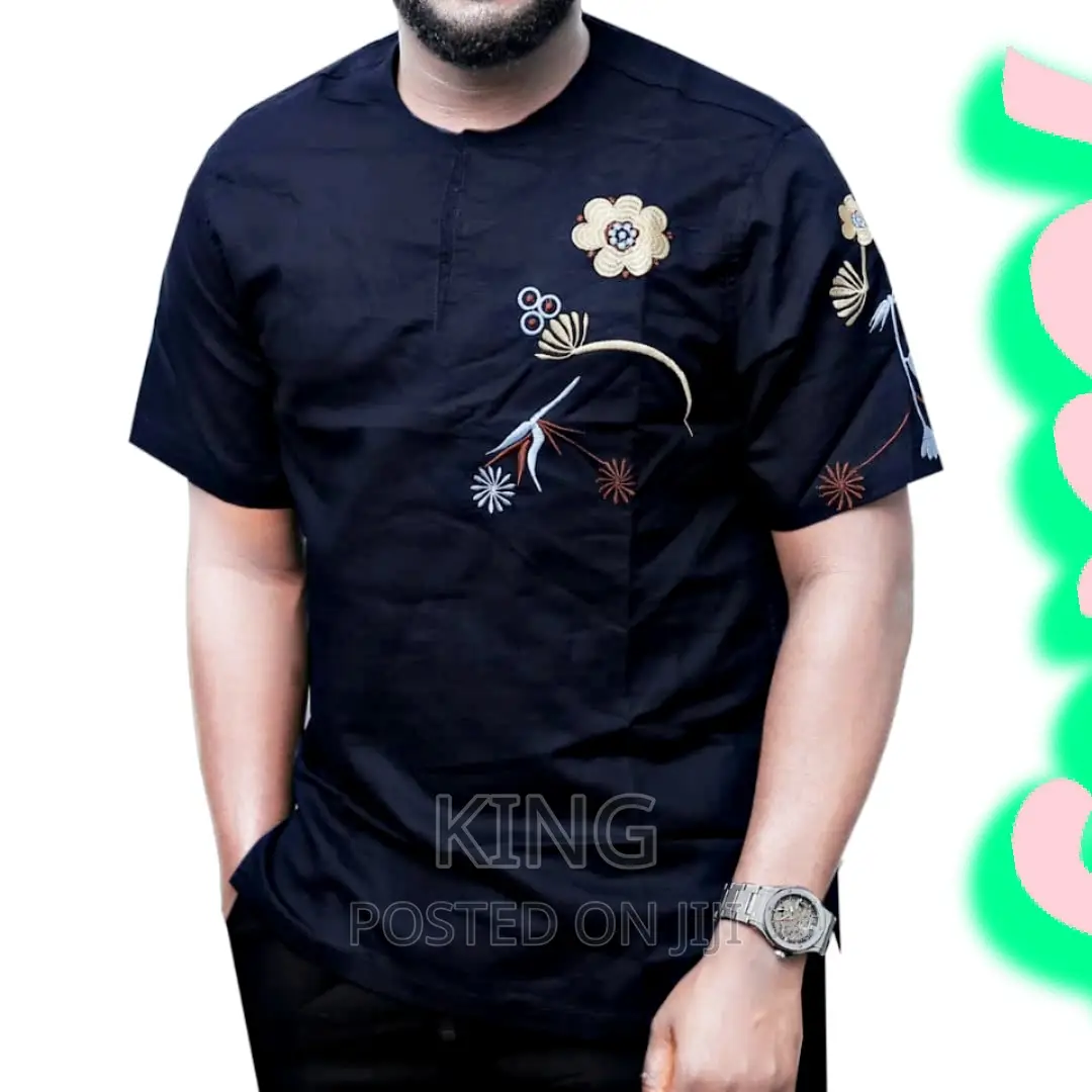 Navy Blue/Black African Wear Shirt