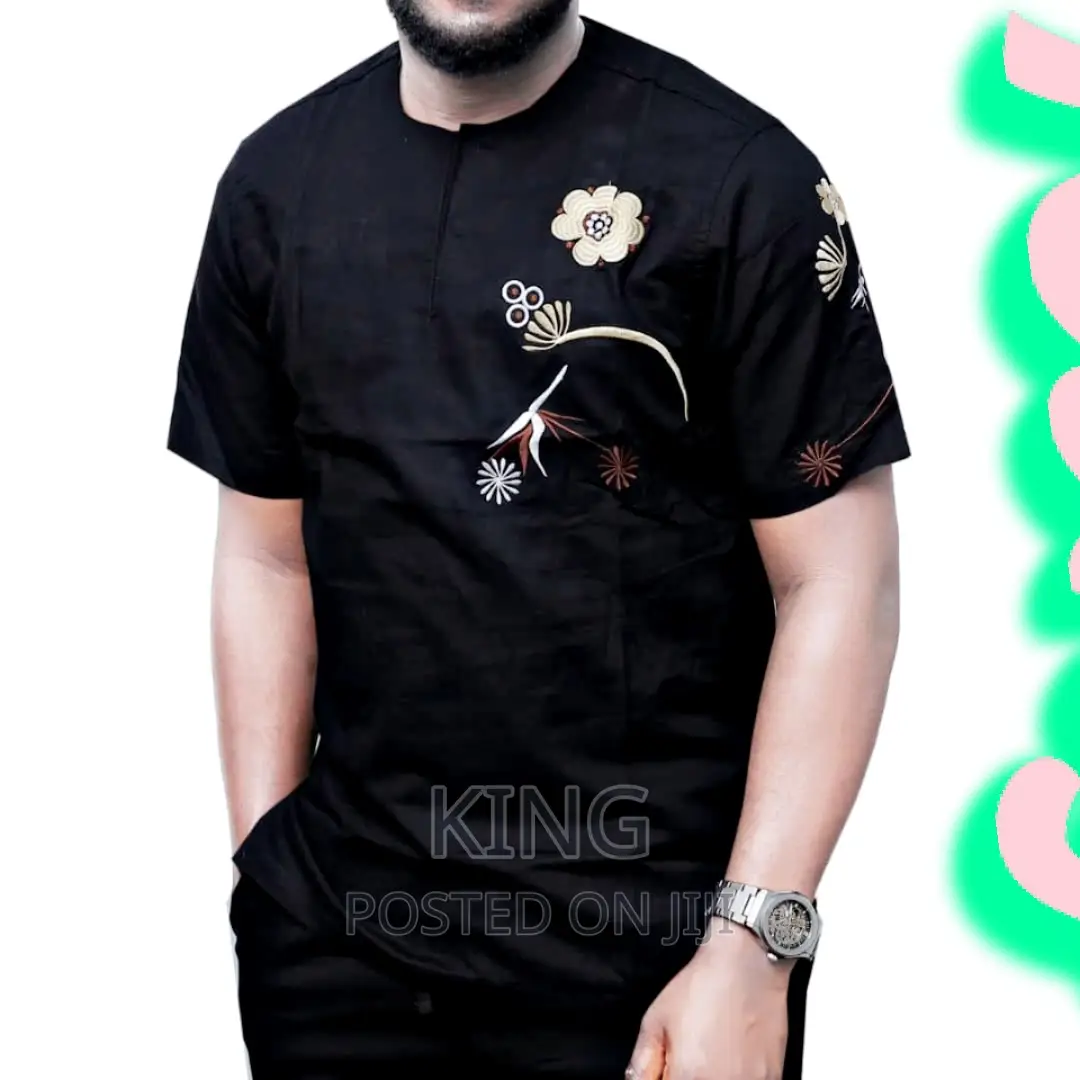 Navy Blue/Black African Wear Shirt