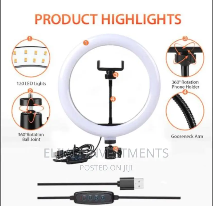 10’’ Light Ring With Stand Metal Tripod With Holder