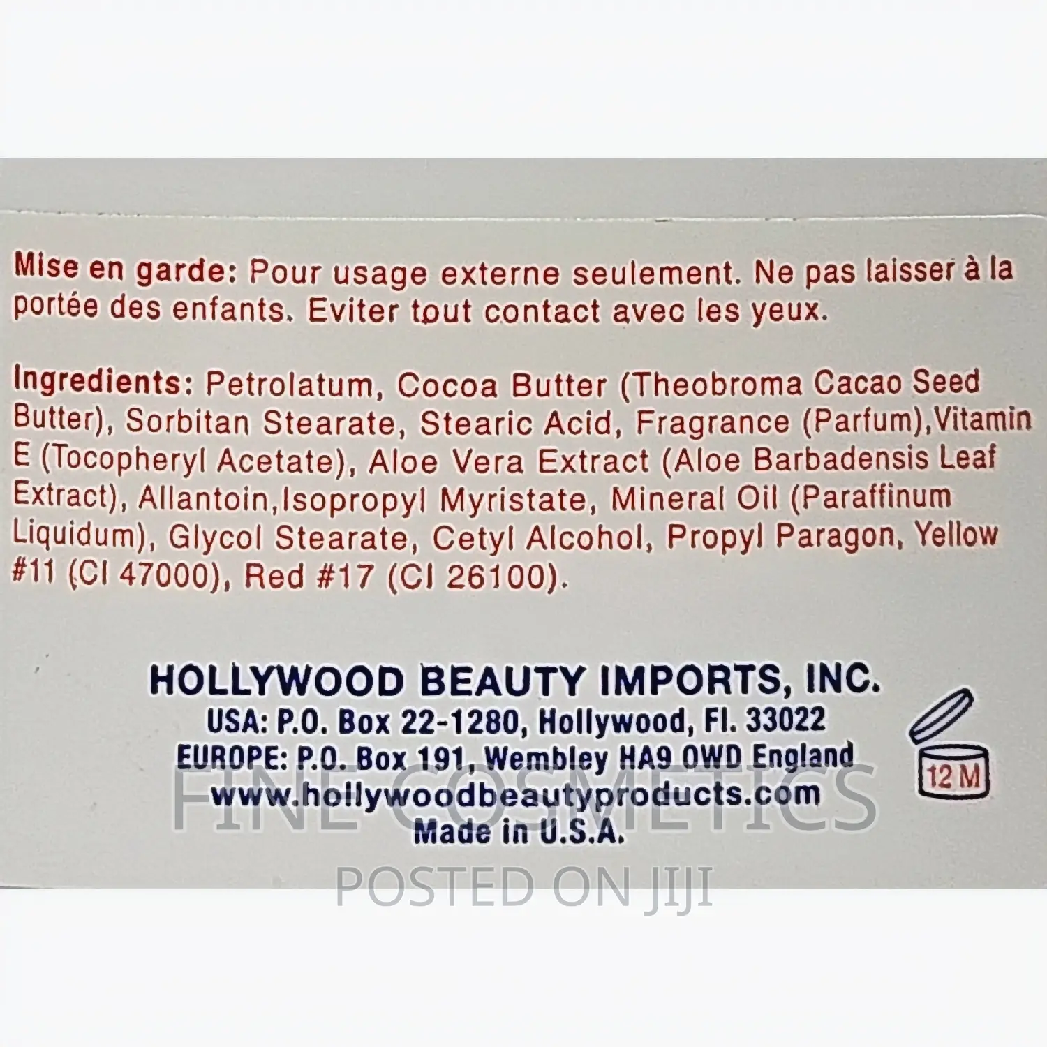 Hollywood Beauty Cocoa Butter Skin Care Creme With Vitamin E