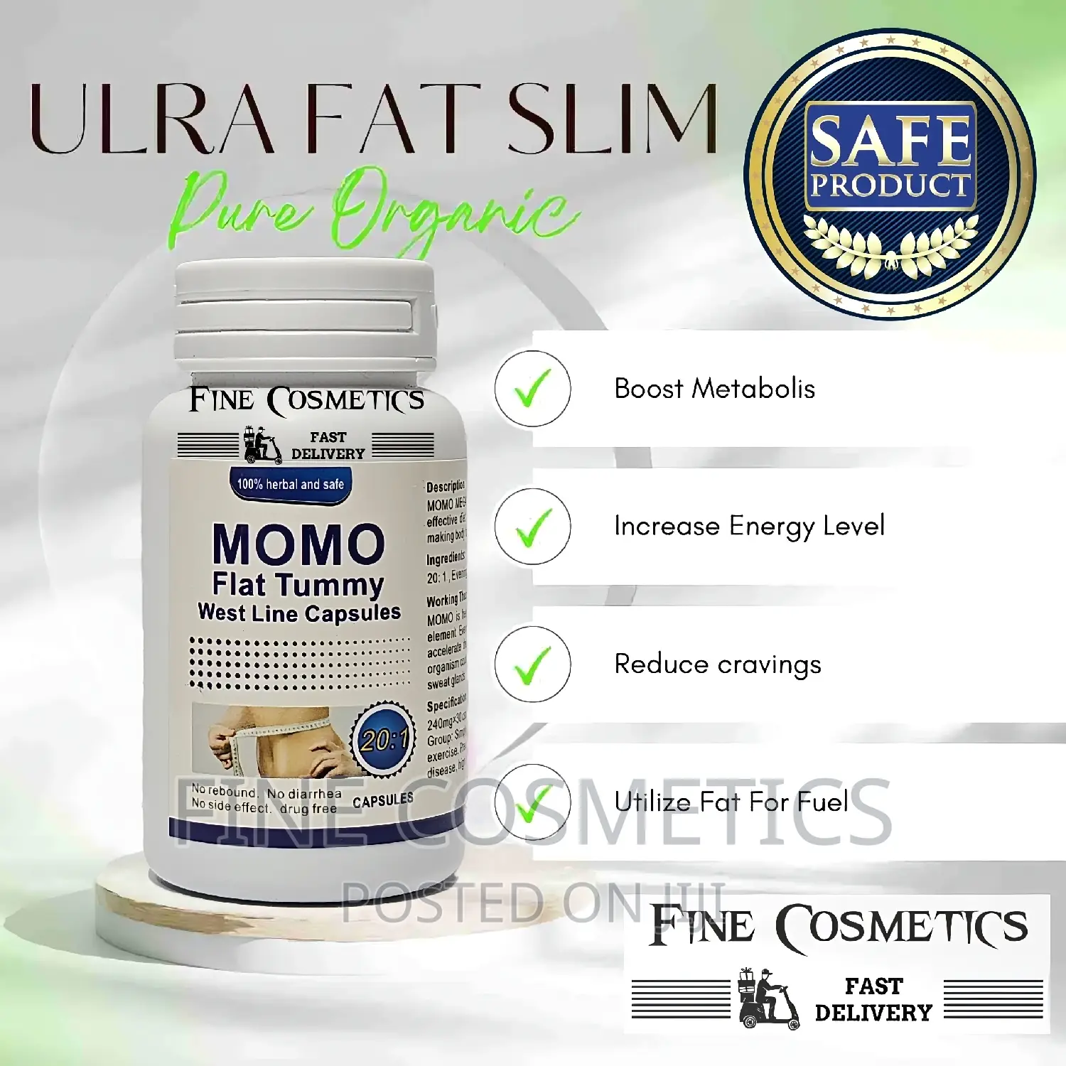 MOMO FLAT TUMMY CAPSULES VIP Weight Loss Slimming Pezo Mega.