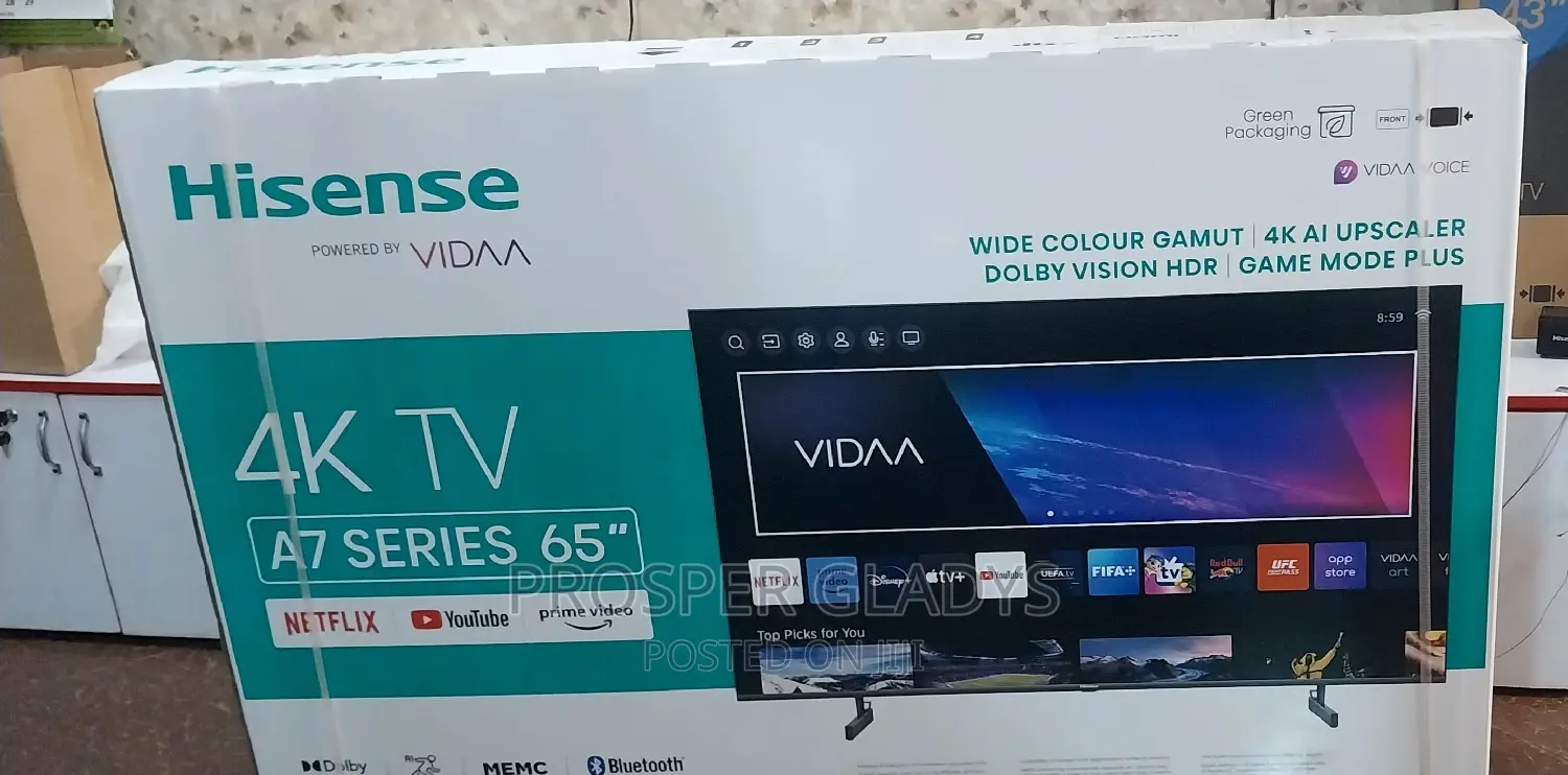 65 Inches Led Hisense Smart Uhd Flat Screen Flameless