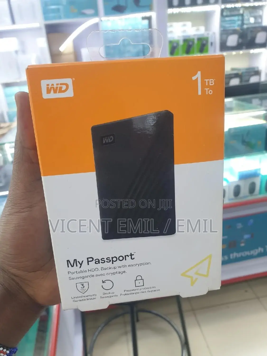 WD My Passport 1TB External USB 3.0 Portable Hard Drive