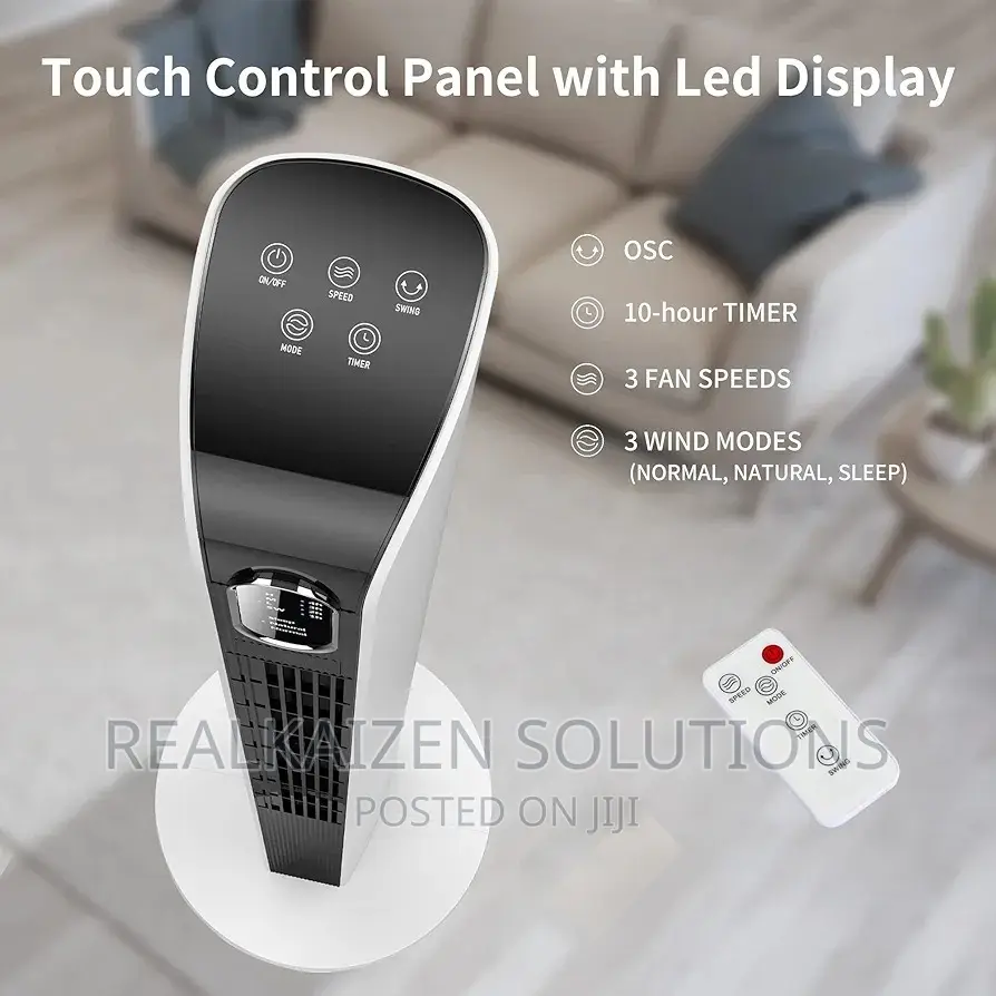 GEEPAS Digital Remote Control |3 Speed Oscillating Tower Fan