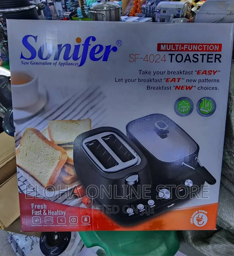 Sonifer 2in1 Breakfast Maker With Breadtoaster$Cooking Pot