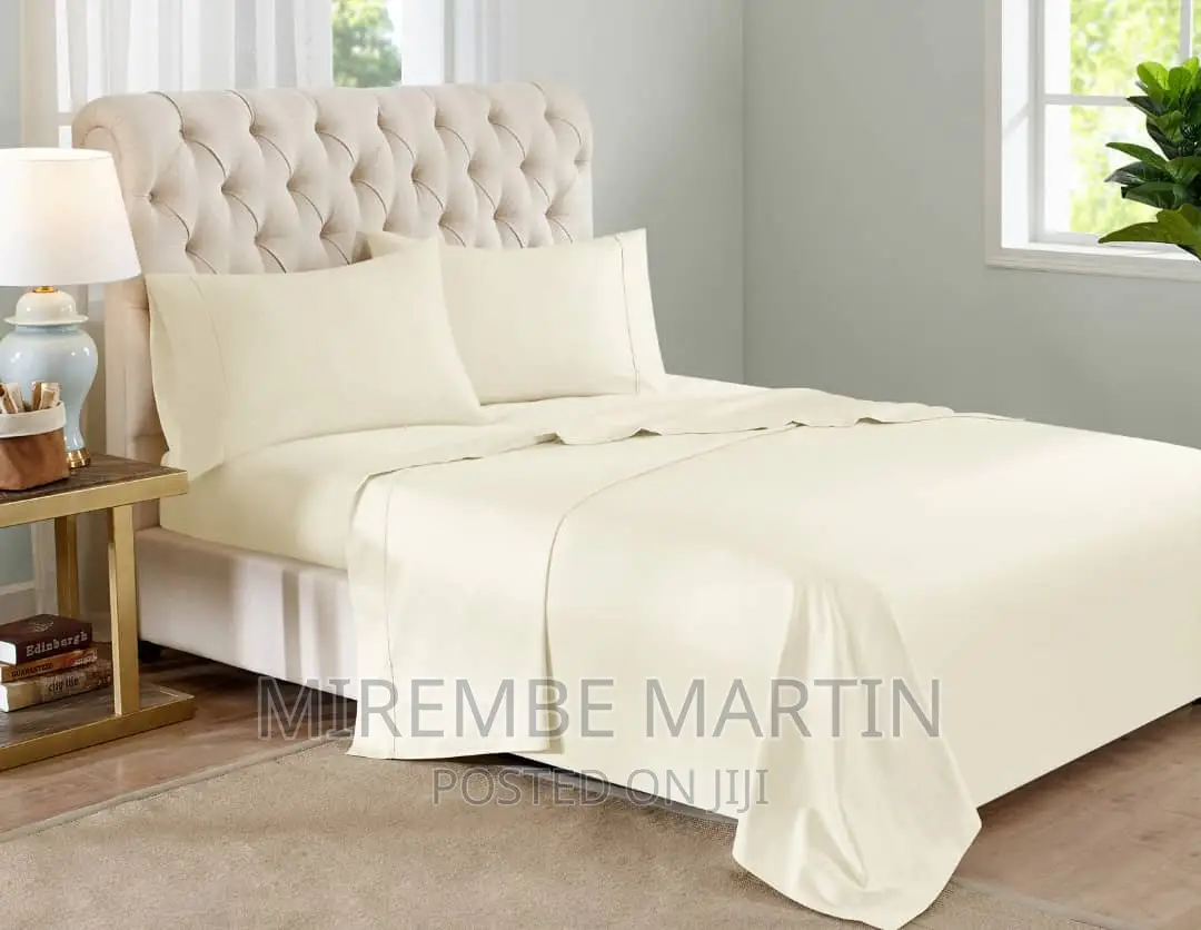 5*6 Bedsheets With Two Pillowcases- Cream