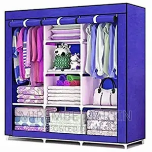 3 Column Clothes Wardrobe -Blue