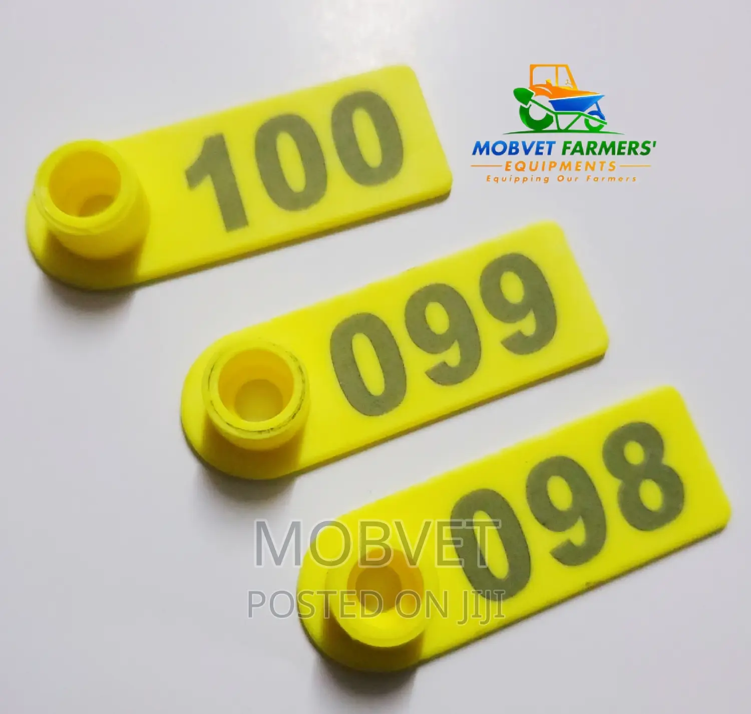 Yellow Slim Numbered Eartags Goat's *