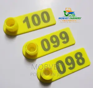 Yellow Slim Numbered Eartags Goat's *
