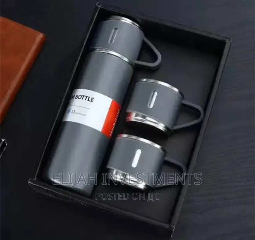 Double Wall Stainless Steel Vacuum Insulated Flask With Cups