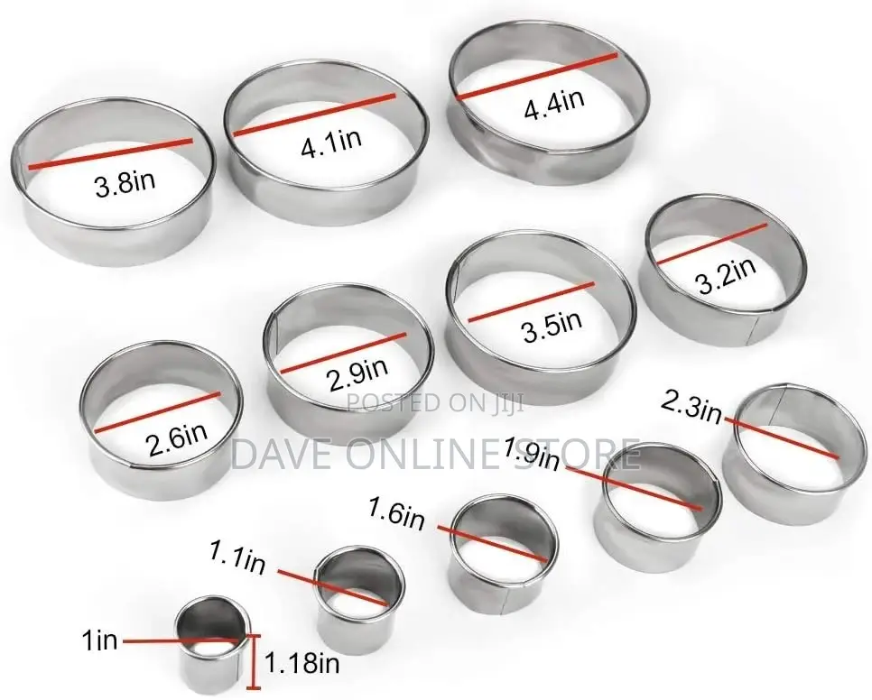 12 Pieces Round Cookie Biscuit Cutter Set