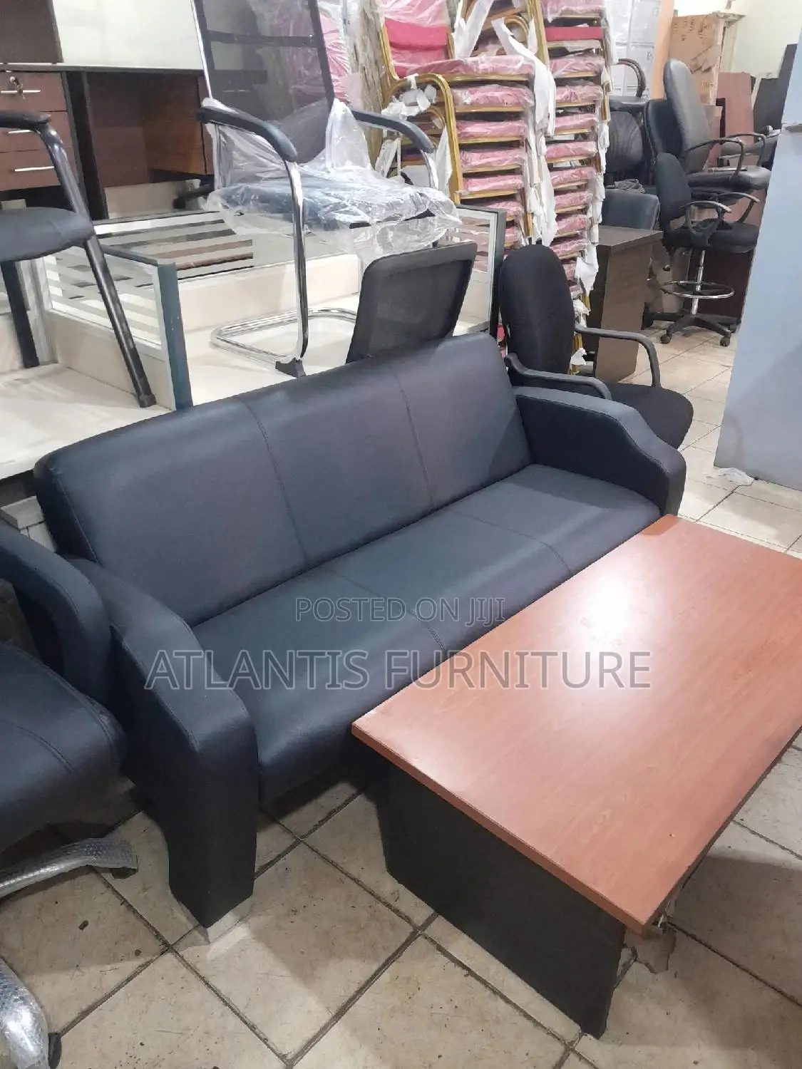 Reather Waiting Chair Only for Three People.